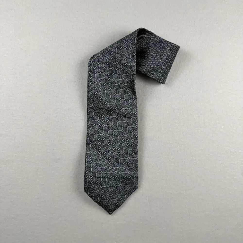 Joseph Abboud Blue and Gold Geometric Silk Tie